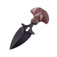 Cutit tactic de vanatoare , Shaman Goddess, 8.5 cm, negru, teaca cu prindere curea
