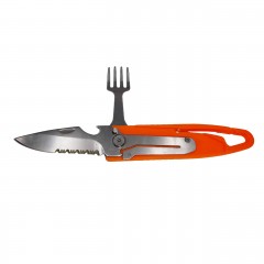 Set tacamuri pentru camping si drumetii  , cutit si furculita, tip briceag, 16 cm, portoc