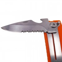 Set tacamuri pentru camping si drumetii  , cutit si furculita, tip briceag, 16 cm, portoc