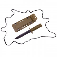 Cutit tactic de vanatoare , Military Specialist, 10 cm, kaki, teaca cu lant inclusa