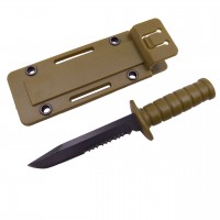 Cutit tactic de vanatoare , Military Specialist, 10 cm, kaki, teaca cu lant inclusa