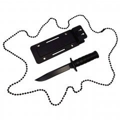 Cutit tactic de vanatoare , Military Convoy, 10 cm, negru, teaca cu lant inclusa