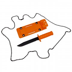 Cutit tactic de vanatoare , Military Convoy, 10 cm, portocaliu, teaca cu lant inclusa