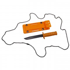 Cutit tactic de vanatoare , Military Specialist, 10 cm, portocaliu, teaca cu lant inclus