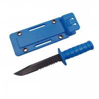 Cutit tactic de vanatoare , Military Specialist, 10 cm, albastru, teaca cu lant inclusa