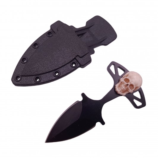 Cutit tactic de vanatoare , Dead Silence, 8 cm, negru, teaca cu prindere curea