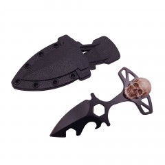 Cutit tactic de vanatoare , Broken Silence, 8 cm, negru, teaca cu prindere curea