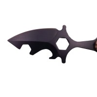 Cutit tactic de vanatoare , Broken Silence, 8 cm, negru, teaca cu prindere curea
