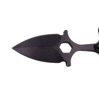 Cutit tactic de vanatoare , Spear Trap, 8 cm, negru, teaca cu prindere curea