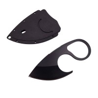 Cutit tactic de vanatoare , Broken Spirit, 8 cm, negru, teaca cu lant inclusa