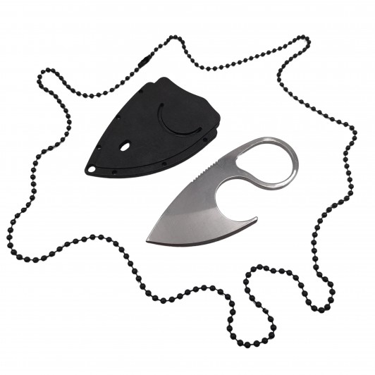 Cutit tactic de vanatoare , Broken Spirit, 8 cm, argintiu, teaca cu lant inclusa