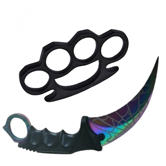 Set Box autoaparare si Cutit Karambit, 18.5 cm , otel inoxidabil Set Box autoaparare si Cutit Karambit, 18.5 cm , otel inoxidabil