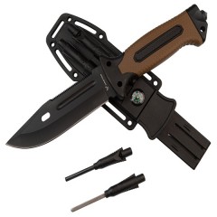 Cutit Militar cu amnar si ascutitor , 27.5 cm   , teaca multifunctionala