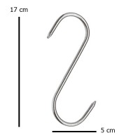 Set trei Carlige afumatoare carne , macelarie   , 17 cm , inox