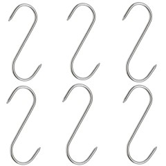Set sase Carlige afumatoare carne , macelarie   , 17 cm , inox