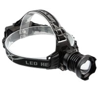 Lanterna de cap LED XHP160 Ultra-Bright, zoom, intensitate interschimbabila, aluminiu, negr