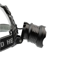 Lanterna de cap LED XHP160 Ultra-Bright, zoom, intensitate interschimbabila, aluminiu, negr