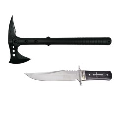 Set Topor Survivor 39 cm si Cutit de vanatoare 28 cm , , negru ,husa inclusa Set Topor Survivor 39 cm si Cutit de vanatoare 28 cm , , negru ,husa inclusa