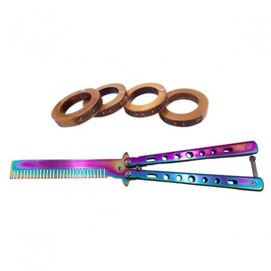 Set Briceag Fluture Rainbow si Rozeta extensibila, 22 cm Set Briceag Fluture Rainbow si Rozeta extensibila, 22 cm