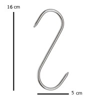 Set trei Carlige afumatoare carne , macelarie   , 16 cm , metal