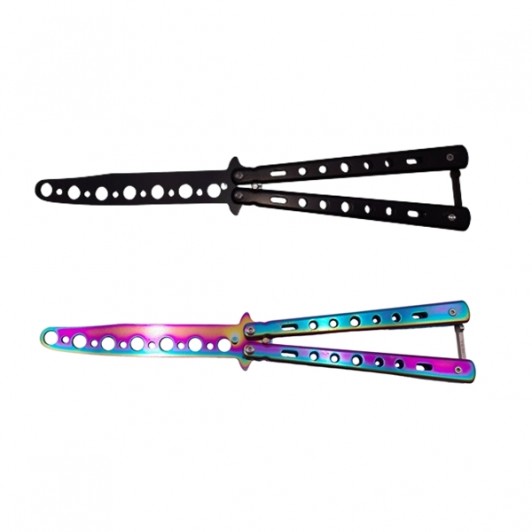 Set doua briceaguri fluture de antrenament , Black Distortion, otel inoxidabil Set doua briceaguri fluture de antrenament , Black Distortion, otel inoxidabil