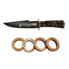 Set cutit de vanatoare Bone Blade, 31 cm si rozeta extensibia pentru autoaparare Set cutit de vanatoare Bone Blade, 31 cm si rozeta extensibia pentru autoaparare