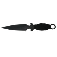 Set sase cutite de aruncat, Black Fury,  16.5 cm, otel inoxidabil, teaca piele inclusa