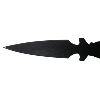 Set sase cutite de aruncat, Black Fury,  16.5 cm, otel inoxidabil, teaca piele inclusa