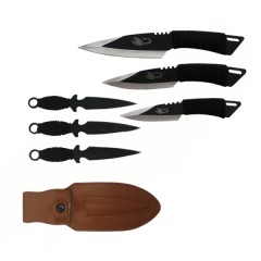 Set 3 cutite de aruncat, 24.5 cm si 3 trei cutite de aruncat,16.5 cm,   , husa inclusa