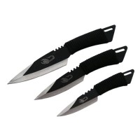 Set 3 cutite de aruncat, 24.5 cm si 3 trei cutite de aruncat,16.5 cm,  husa inclusa