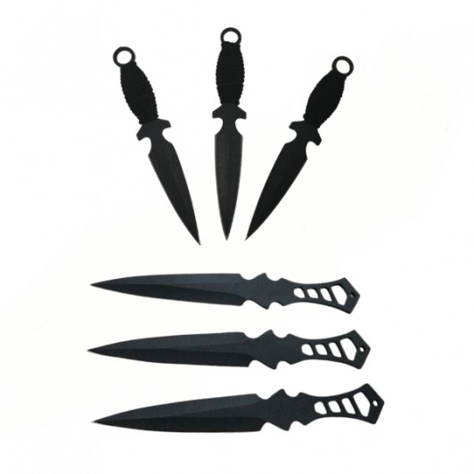 Set trei cutite de aruncat Anarchy Way si trei cutite de aruncat, Black Fury,  teaca i
