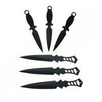 Set trei cutite de aruncat Anarchy Way si trei cutite de aruncat, Black Fury,  teaca i