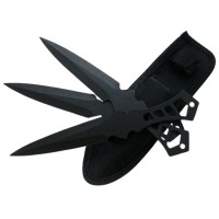Set trei cutite de aruncat Anarchy Way si trei cutite de aruncat, Black Fury,  teaca i