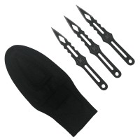 Set 9 cutite de aruncat ,  otel inoxidabil , negru