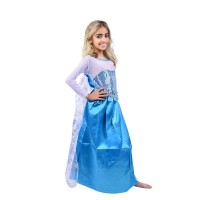 Rochie carnaval printesa Elsa Frozen,  7-9 ani , Albastru , Halloween