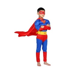 Costum Superman cu muschi,  , 3-5 ani , Albastru , Halloween