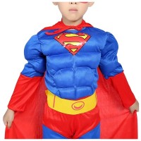 Costum Superman cu muschi,  3-5 ani , Albastru , Halloween