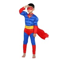 Costum Superman cu muschi,  5-7 ani , Albastru , Halloween