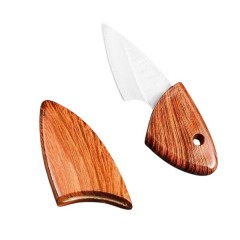 Cutit mini portabil, 10.5 cm,, teaca lemn, otel inoxidabil