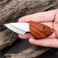 Cutit mini portabil, 10.5 cm,  teaca lemn, otel inoxidabil