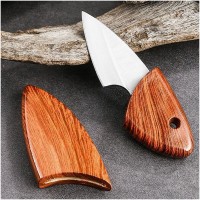 Cutit mini portabil, 10.5 cm,  teaca lemn, otel inoxidabil