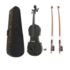 Vioara clasica, lemn, marime 3/4 DEPOX®, doua arcusuri, neagra, toc inclus