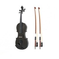 Vioara clasica, lemn, marime 3/4 doua arcusuri, neagra, toc inclus