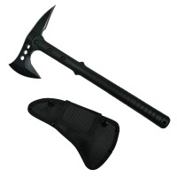 Set Topor Pirate Skull, 39 cm si Cutit Wave Blade, 30 cm,   otel inoxidabil, negru