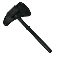 Set Topor Pirate Skull, 39 cm si Cutit Wave Blade, 30 cm,   otel inoxidabil, negru
