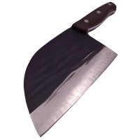 Set Topor Pirate Skull, 39 cm si Cutit Wave Blade, 30 cm,   otel inoxidabil, negru