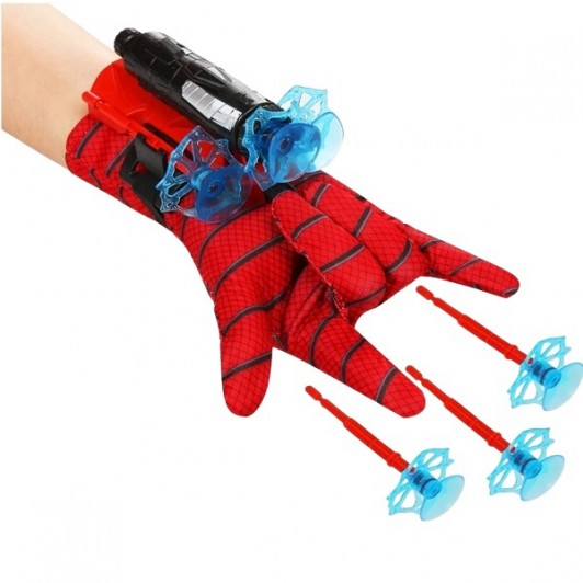 Manusa cu 3 ventuze Spiderman,  rosu