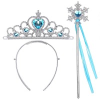 Set peruca, bagheta, diadema printesa Elsa Frozen,  Halloween