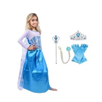 Set rochie si patru accesorii Elsa Frozen,  5-7 ani, Carnaval