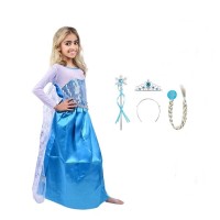 Set rochie si trei accesorii Elsa Frozen, 3-5 ani, Carnaval